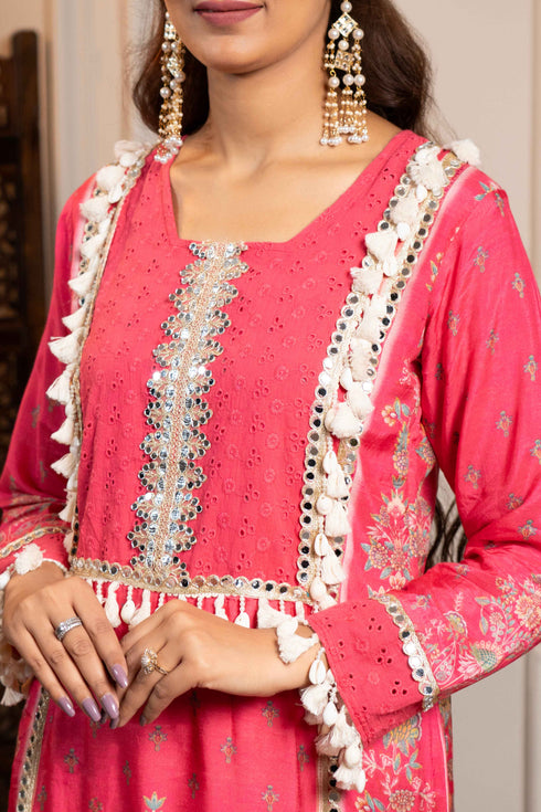 Rani Cotton Festive 3-Piece Kurta Set