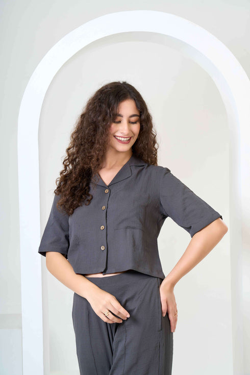 Half Sleeve Shirt with Flared Trouses Co-Ord Sets