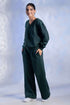 Women’s Knitted Cotton Wool blend V-Neck Lounge Co-Ord Set