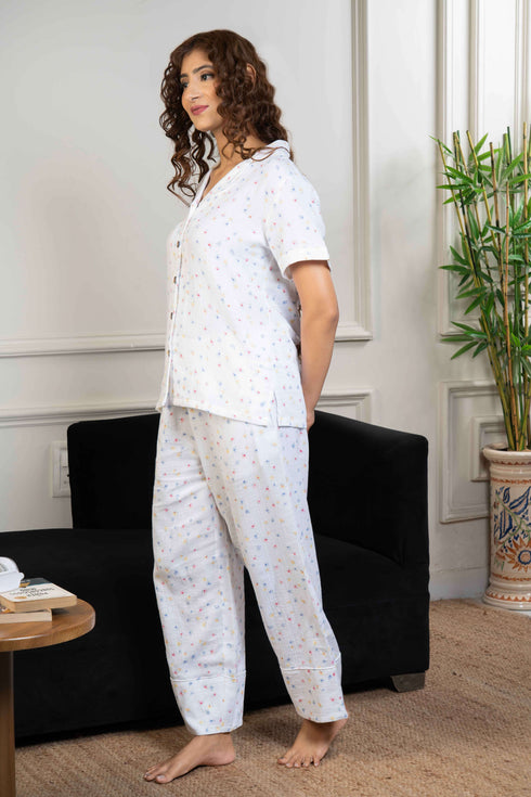 Printed Organic Cotton Night Suit for Women