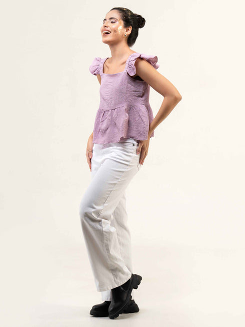 Women Cotton Bubble Peplum Top