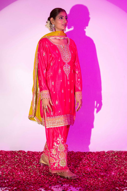 Farsi Rani Pink Luxe 3 Piece Kurta Set