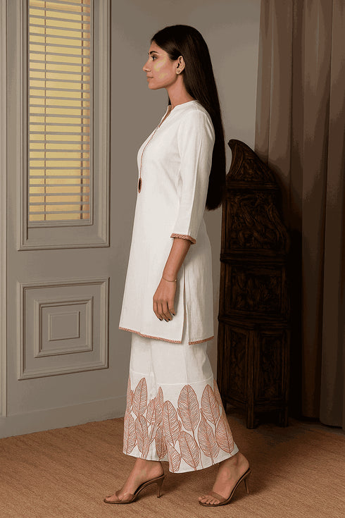 Ivory Embroidery 2-Piece Kurta Set