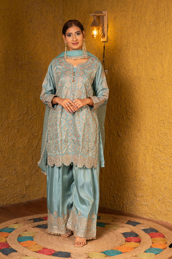 Bridal Radiance Green Kurta 3 Piece Set