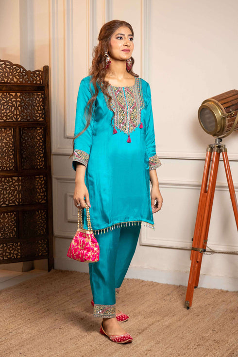 Happy Blue 2 Piece Festive Co-ord