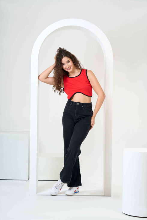 Rib Cotton Sleeveless Crop Top