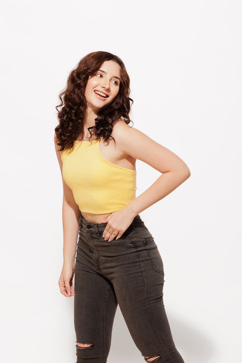 Cotton Ribbed Crop Top – Soft & Stylish Fit