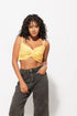 Yellow Twist Cotton Crop Top – Perfect for Summer