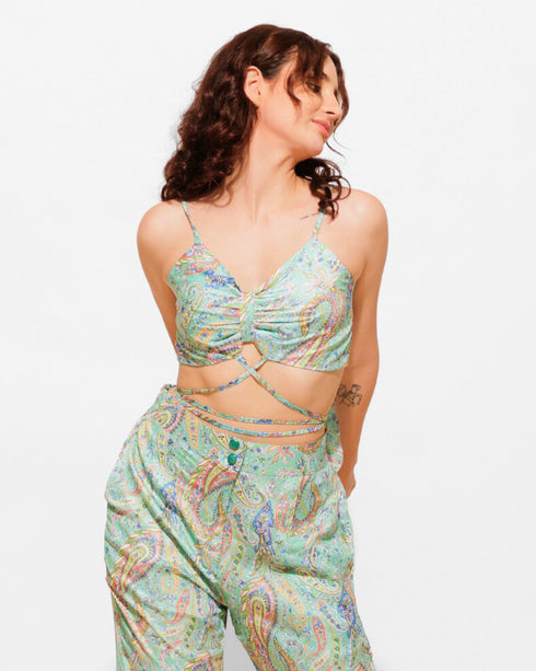 Printed Cami 2 Piece set Top With High Waist Pants