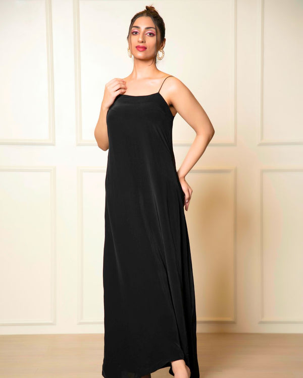 Tiered Cotton A-Line Maxi Dress