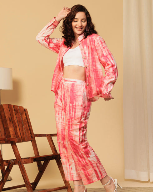 Three Piece Cotton Tie-Dye Co-ord Set