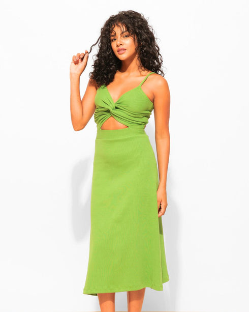 Stretchable Cut-out Bodycon Midi Dress