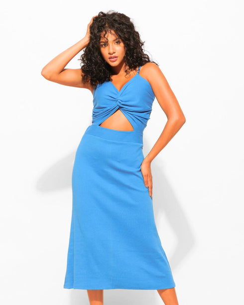 Stretchable Cut-out Bodycon Midi Dress