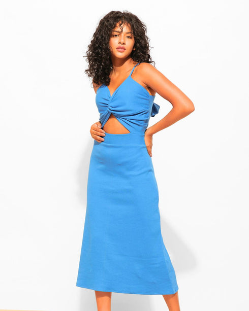 Stretchable Cut-out Bodycon Midi Dress