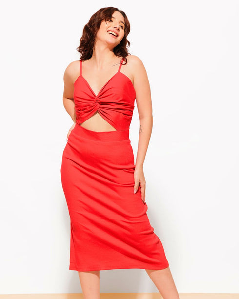 Stretchable Cut-out Bodycon Midi Dress