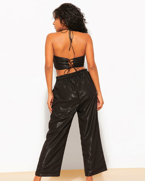 Two Piece Shimmer Top with Pants Co-ord Set