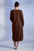 Women's Knitted Cotton Woolen Rib-Cuff Straight Midi Dress