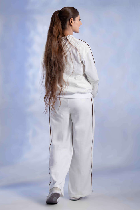 Women’s Knitted Cotton Wool Blend Zip-Up Hoodie Co-Ord Set