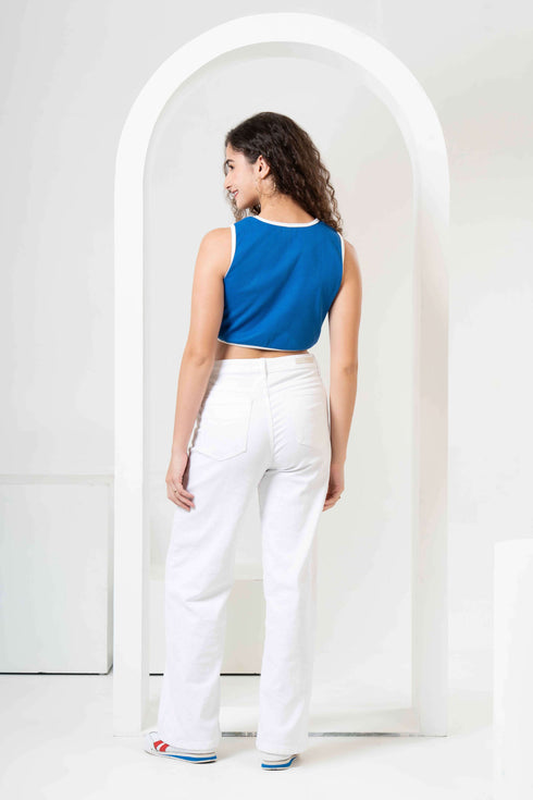 Rib Cotton Sleeveless Crop Top