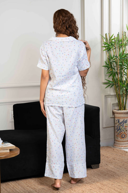 Printed Organic Cotton Night Suit for Women