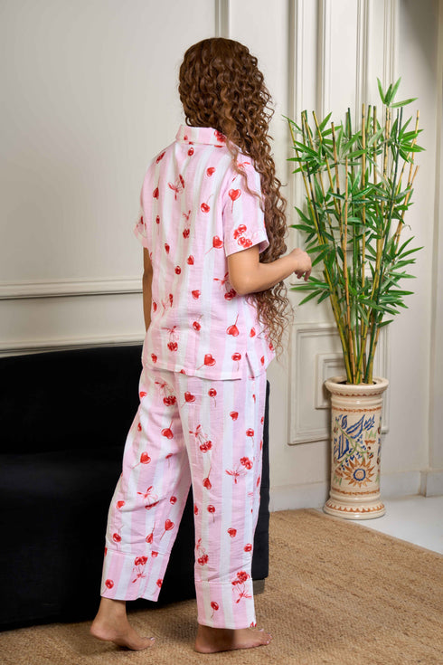 Printed Organic Cotton Night Suit for Women