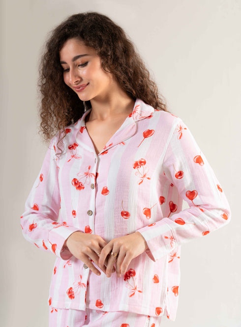 Printed Organic Cotton Night Suit for Women