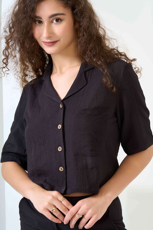 Half Sleeve Shirt with Flared Trouses Co-Ord Sets