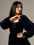 Velvet Blue Flair Dress