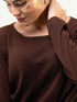 Women Rib Cotton Full Sleeve Top
