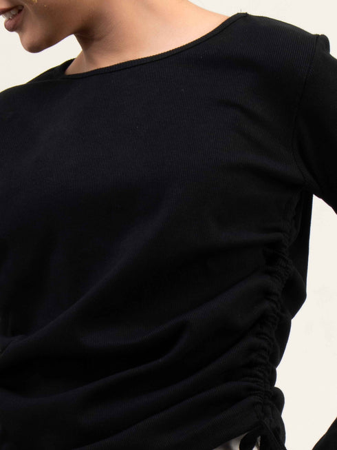 Women Rib Cotton Full Sleeve Top