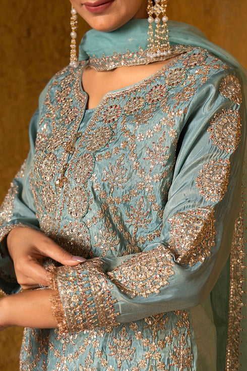 Bridal Radiance Green Kurta 3 Piece Set
