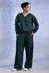 Women’s Knitted Cotton Wool blend V-Neck Lounge Co-Ord Set