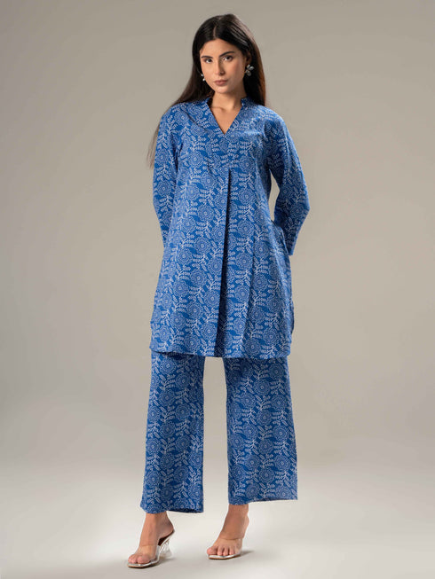 Printed Long Sleeves Pure Cotton Shirt With Trousers