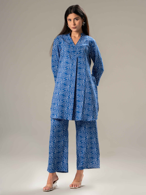 Printed Long Sleeves Pure Cotton Shirt With Trousers