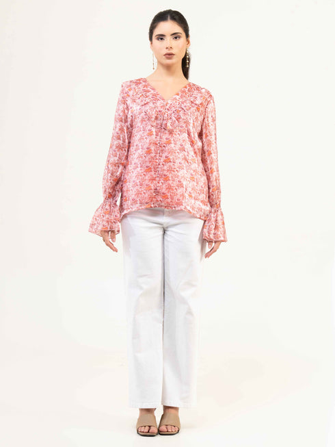 Women Fandi Floral Printed Top