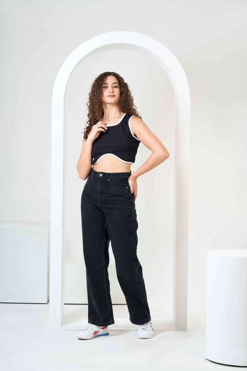 Rib Cotton Sleeveless Crop Top