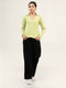 Rib Cotton Full Sleeve Top with Collar