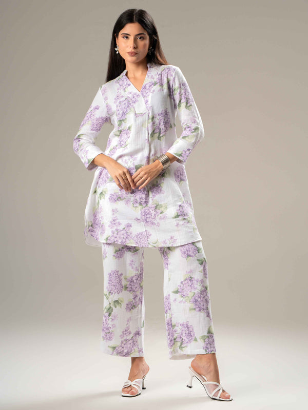 Printed Long Sleeves Pure Cotton Shirt With Trousers