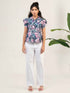Women Cotton Shirt Collar Top