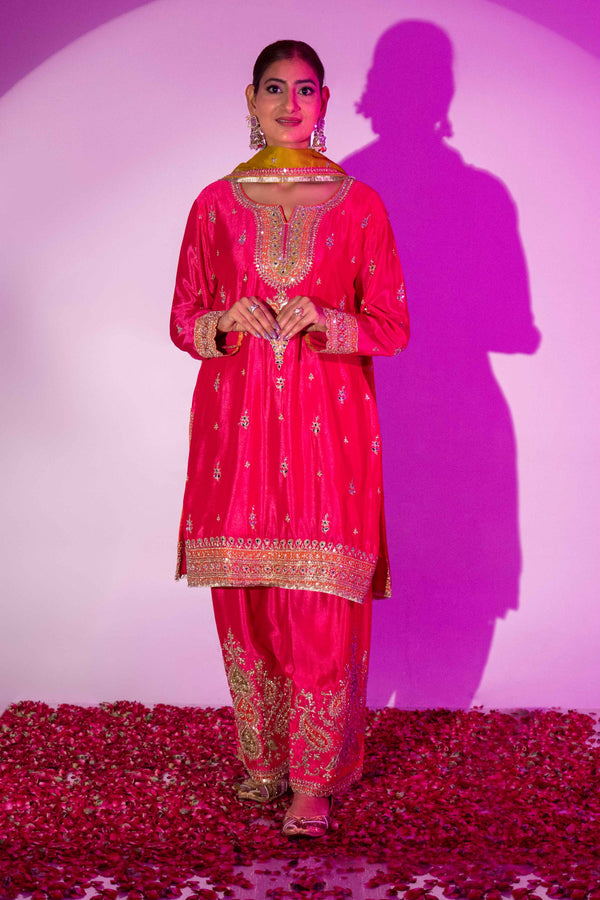 Farsi Rani Pink Luxe 3 Piece Kurta Set