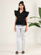 Women Cotton Flutter Sleeve Top