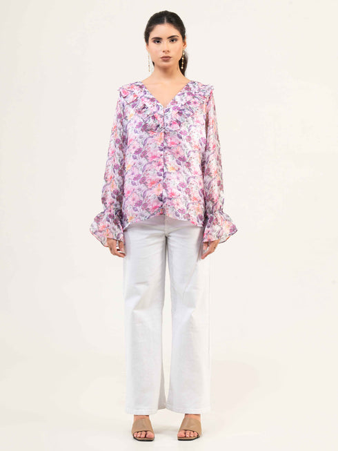 Women Fandi Floral Printed Top