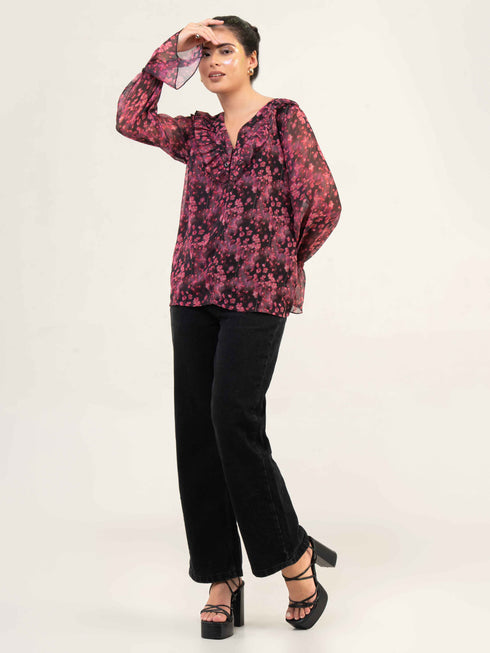 Women Fandi Floral Printed Top