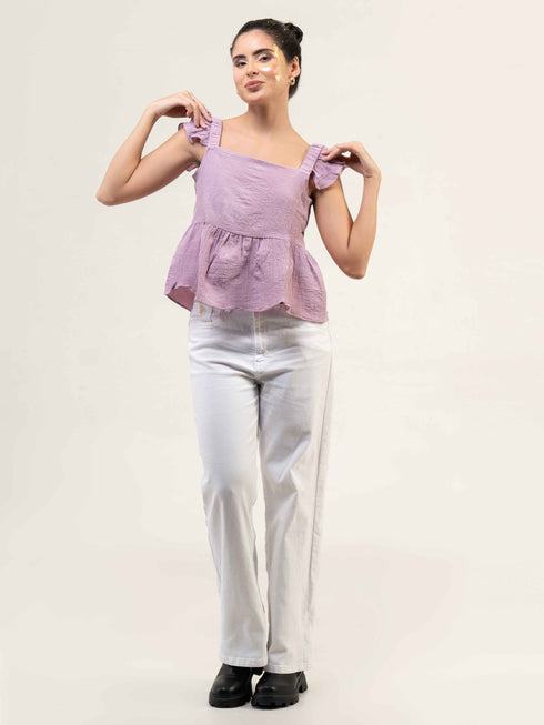 Women Cotton Bubble Peplum Top