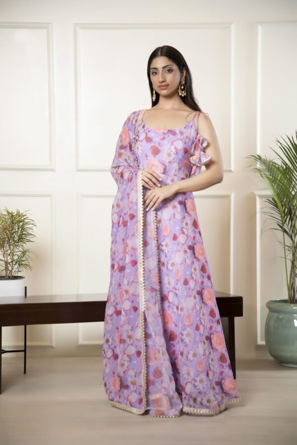 Floral Printed Anarkali Set of 2