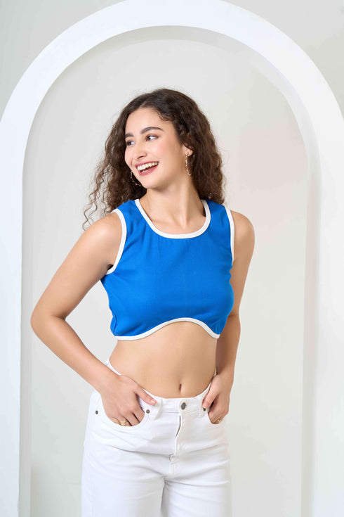 Rib Cotton Sleeveless Crop Top