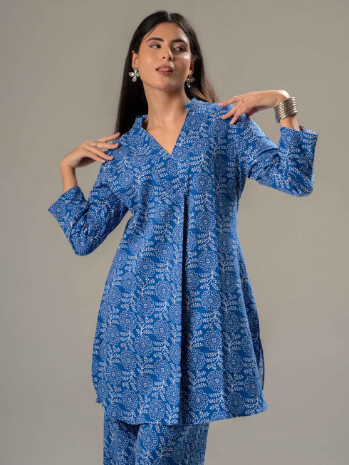 Printed Long Sleeves Pure Cotton Shirt With Trousers