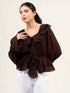 Women Fandi Bell Sleeves Peplum Top