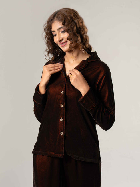 Women's Velvet Winter Nightsuit