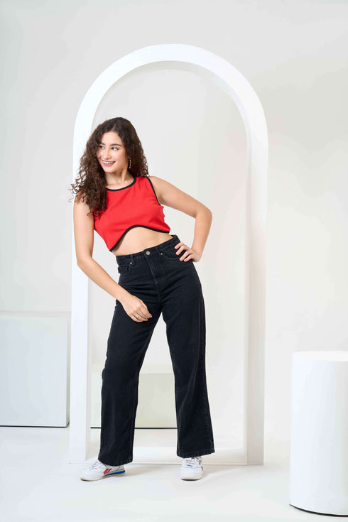 Rib Cotton Sleeveless Crop Top